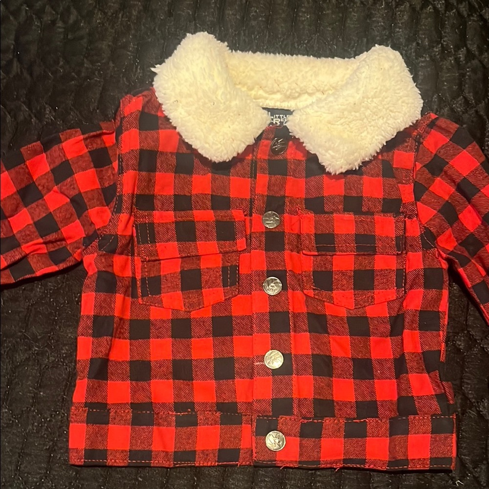 Little rebels Red and Black Plaid Kids Jacket